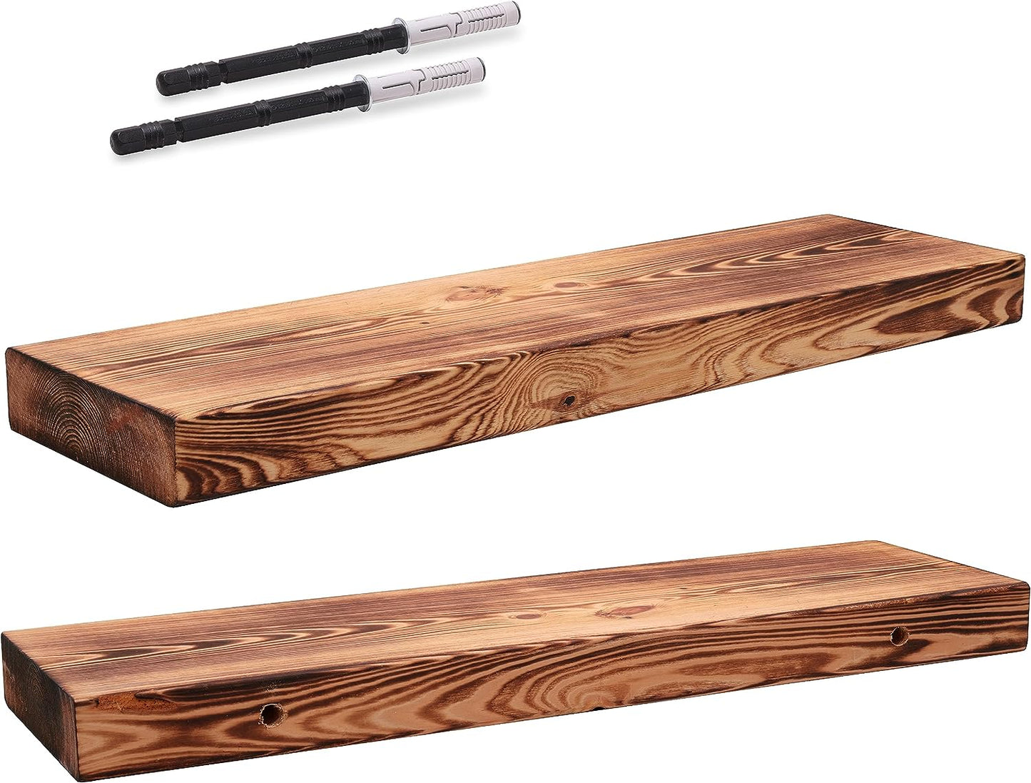 Floating Shelves Scandinavian spruce, wall mounted hanging, invisible brackets (included). 60cm to 100cm wide options-Distinct Designs (London) Ltd