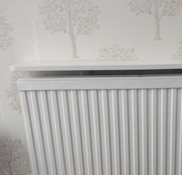 SALE Made to Measure Radiator Top Shelf windowsill White 18 or 28mm Floating Shelves-White-17x142x1.8cm-Distinct Designs (London) Ltd