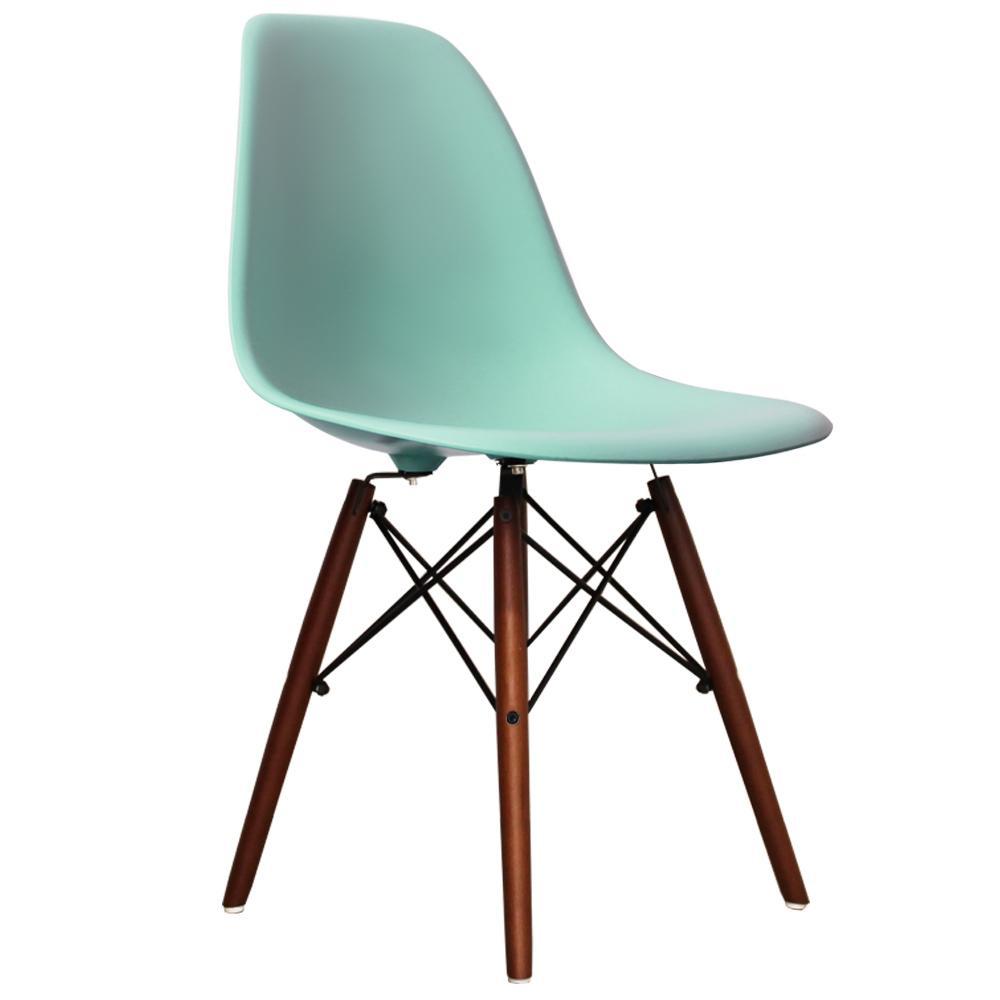 Distinct Classic Mid-Century Design Dining Office Light Aqua Chair with choice of braced Wooden Legs-Distinct Designs (London) Ltd