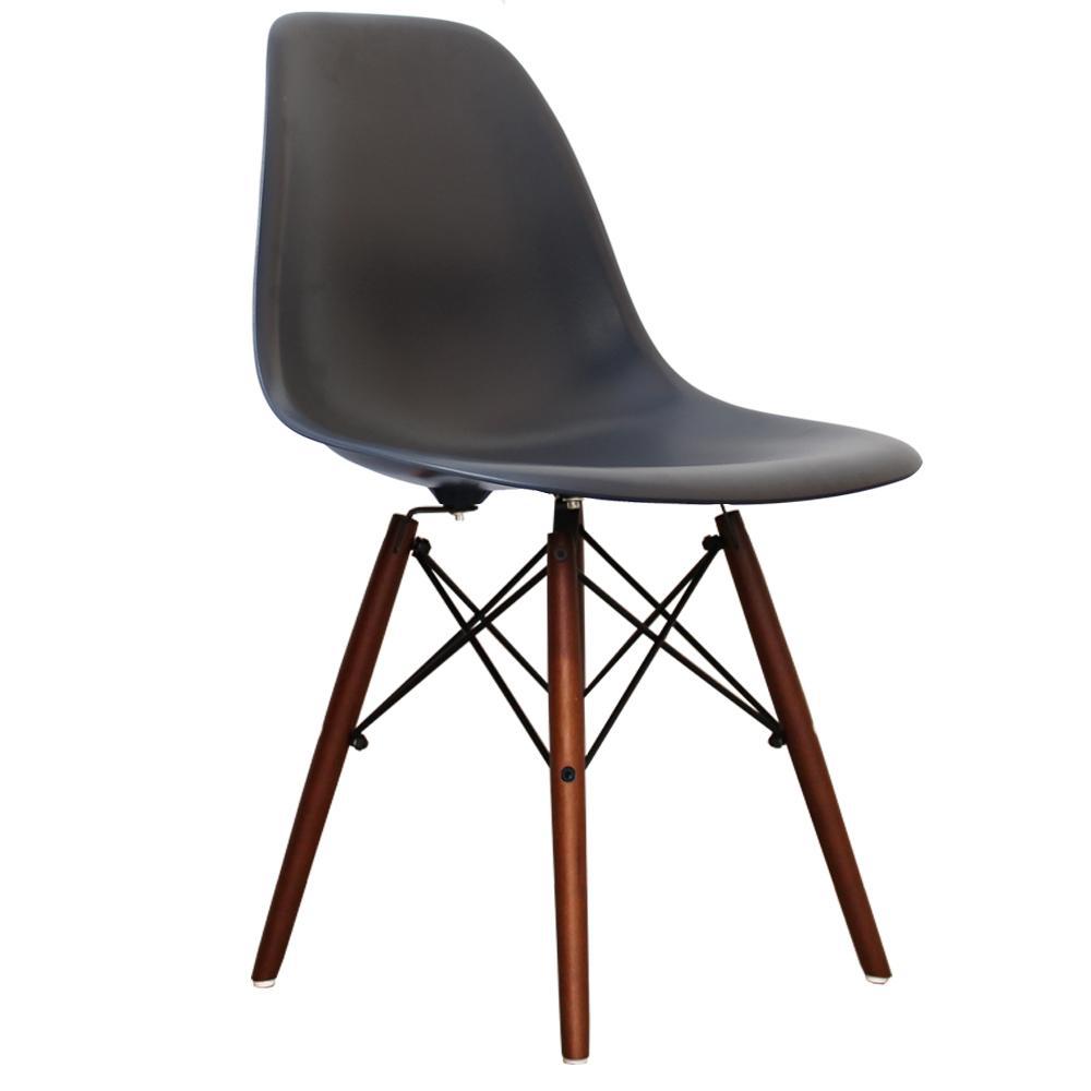 Distinct Classic Mid-Century Design Dining Office Slate Grey Chair with choice of braced Wooden Legs-Distinct Designs (London) Ltd