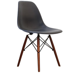 Distinct Classic Mid-Century Design Dining Office Slate Grey Chair with choice of braced Wooden Legs-Distinct Designs (London) Ltd