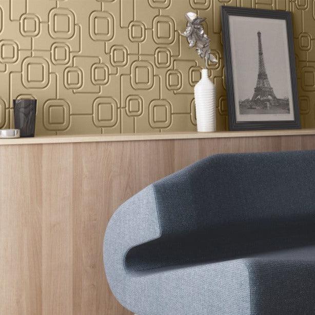 Decorative 3D Textured Feature Wall Panels in Gold Finish with Geometric SATURN Design-Gold-2 x 60x120cm / 23x47"-Distinct Designs (London) Ltd