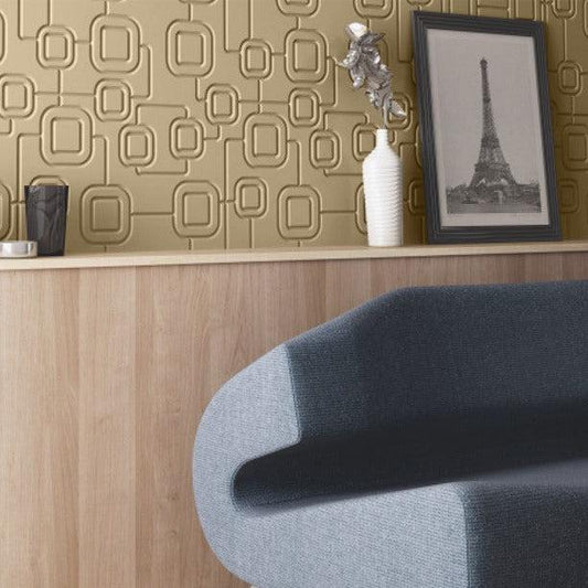 Decorative 3D Textured Feature Wall Panels in Gold Finish with Geometric SATURN Design-Gold-2 x 60x120cm / 23x47"-Distinct Designs (London) Ltd