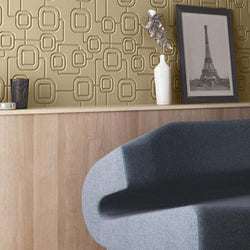 Decorative 3D Textured Feature Wall Panels in Gold Finish with Geometric SATURN Design-Gold-2 x 60x120cm / 23x47"-Distinct Designs (London) Ltd