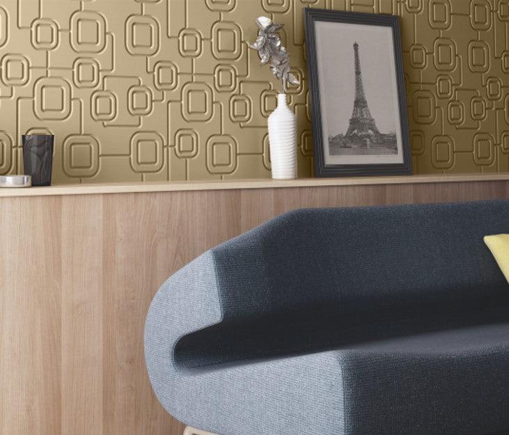 Bespoke Radiator Heater Cover in GOLD Finish with modern geometric SATURN Design Pattern-Distinct Designs (London) Ltd