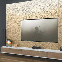 Decorative 3D Textured Feature Wall Panels in Gold Finish with Ultramodern MOON Design Pattern-Gold-2 x 60x120cm / 23x47"-Distinct Designs (London) Ltd