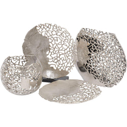 Blakemore Decorative Aluminium Silver Round Sculpture Table Art Nautical Coral Design with stand-43cm Diameter-Distinct Designs (London) Ltd