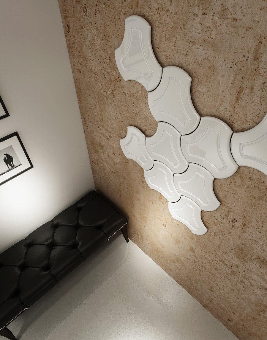 Decorative Wall Panels Gold Triangle POLYGON shape routed outline detailing for rich 3D texture Pk3-Distinct Designs (London) Ltd