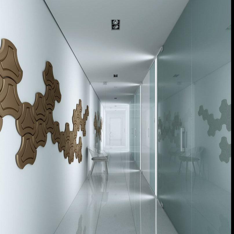 Decorative Wall Panels Gold Triangle POLYGON shape routed outline detailing for rich 3D texture Pk3-Distinct Designs (London) Ltd