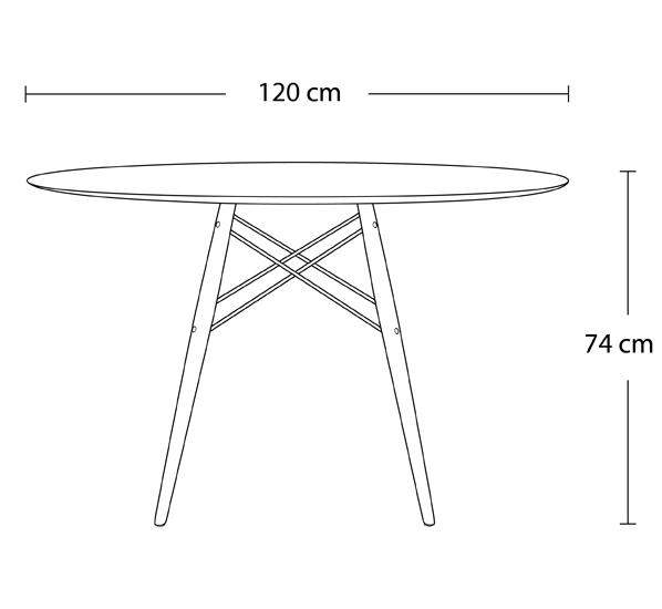 Distinct Designs Classic Mid-Century Design Dining Office White Round 90cm Diameter Dining Table with Wooden Legs-Distinct Designs (London) Ltd