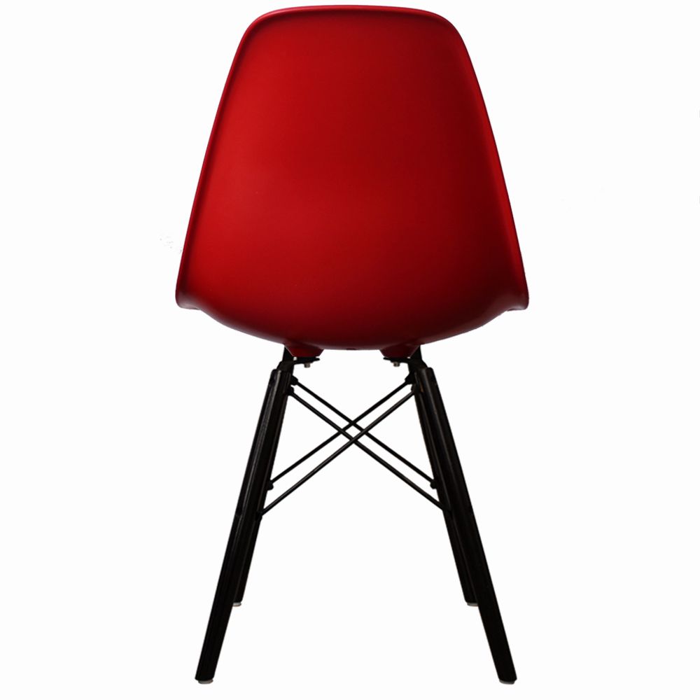 Distinct Classic Mid-Century Design Dining Office Berry Red Chair with choice of braced Wooden Legs-Distinct Designs (London) Ltd