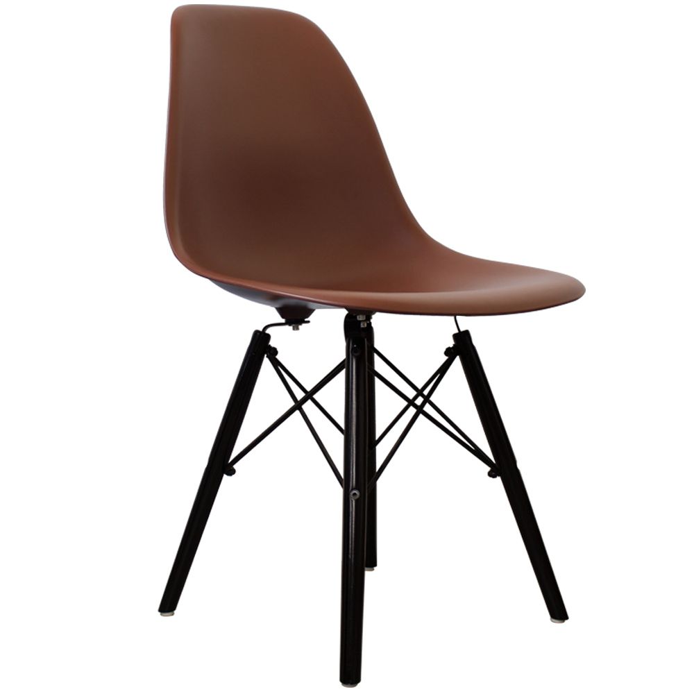 Distinct Classic Mid-Century Design Dining Office Brown Chair with choice of braced Wooden Legs-Distinct Designs (London) Ltd