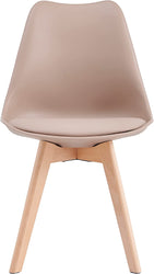 Distinct Designs Classic Mid-Century Design Dining Office Chair in durable Beige PP Plastic-Natural Beach-Distinct Designs (London) Ltd