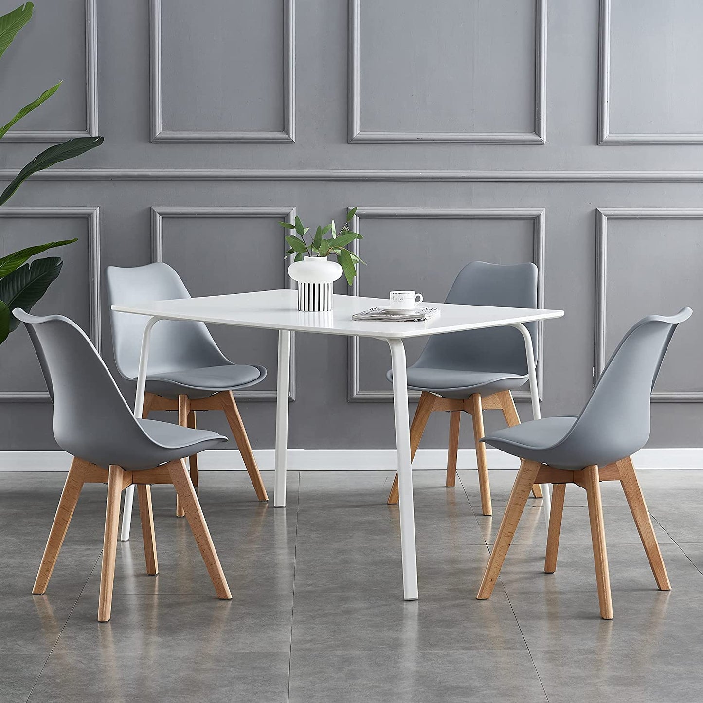 Distinct Designs Classic Mid-Century Design Dining Office Chair in durable Gray PP Plastic-Distinct Designs (London) Ltd