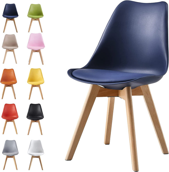 Distinct Designs Classic Mid-Century Design Dining Office Chair in durable Navy Blue PP Plastic-Distinct Designs (London) Ltd