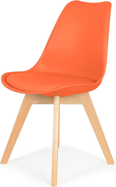 Distinct Designs Classic Mid-Century Design Dining Office Chair in durable Orange PP Plastic-Distinct Designs (London) Ltd