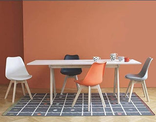 Distinct Designs Classic Mid-Century Design Dining Office Chair in durable Orange PP Plastic-Distinct Designs (London) Ltd