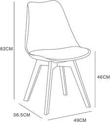 Distinct Designs Classic Mid-Century Design Dining Office Chair in durable Slate Grey PP Plastic-Distinct Designs (London) Ltd