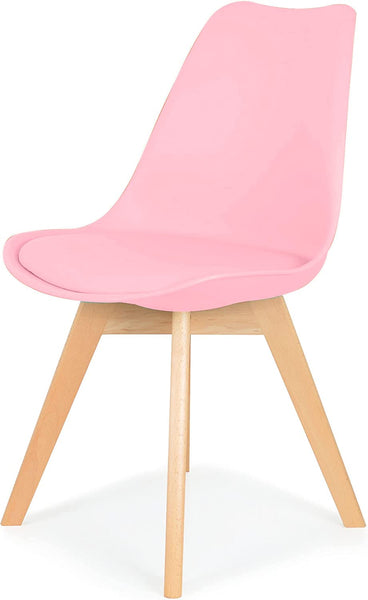 Distinct Designs Classic Mid-Century Design Dining Office Chair in durable Pink PP Plastic-Distinct Designs (London) Ltd