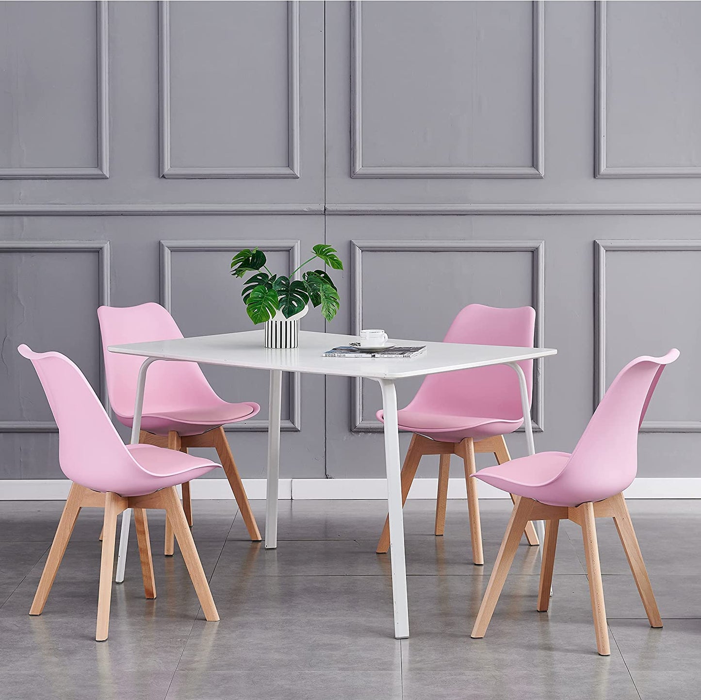 Distinct Designs Classic Mid-Century Design Dining Office Chair in durable Pink PP Plastic-Distinct Designs (London) Ltd