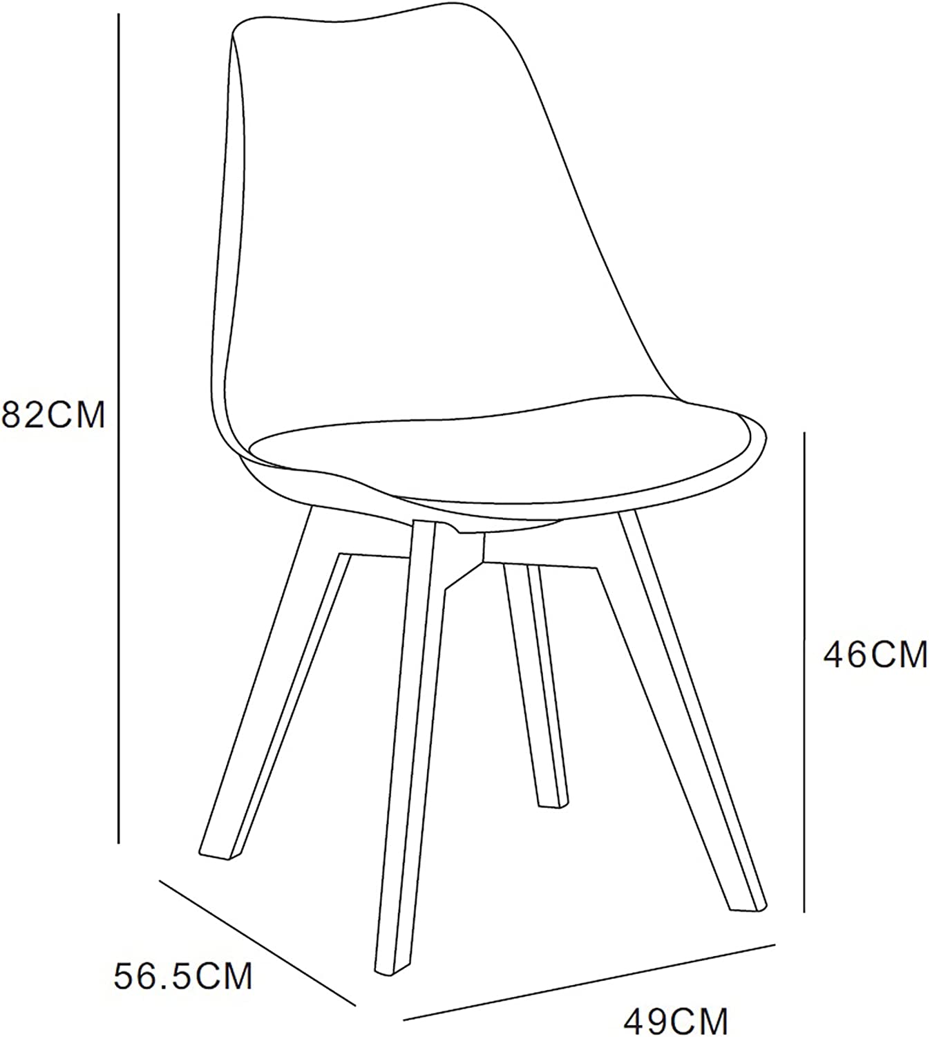 Distinct Designs Classic Mid-Century Design Dining Office Chair in durable Yellow PP Plastic-Distinct Designs (London) Ltd