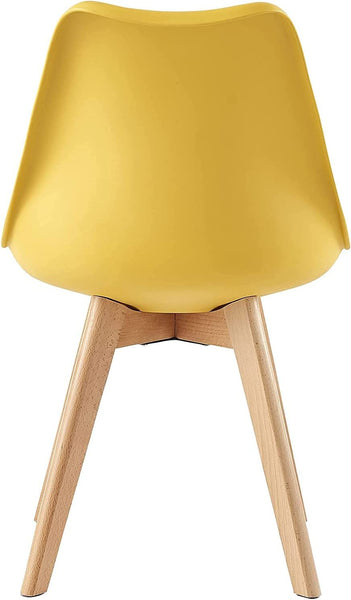 Distinct Designs Classic Mid-Century Design Dining Office Chair in durable Yellow PP Plastic-Distinct Designs (London) Ltd