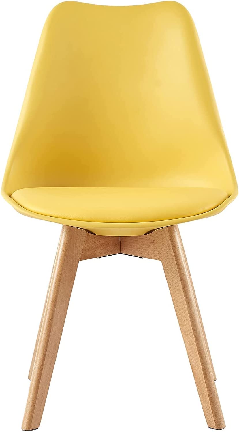 Distinct Designs Classic Mid-Century Design Dining Office Chair in durable Yellow PP Plastic-Distinct Designs (London) Ltd