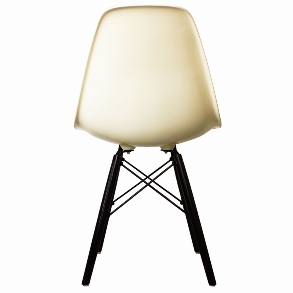 Distinct Classic Mid-Century Design Dining Office Cream White Chair with choice of braced Wooden Leg-Distinct Designs (London) Ltd