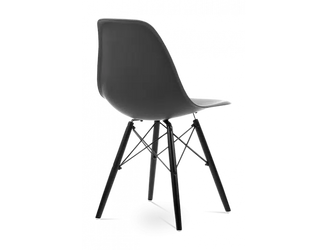 Distinct Classic Mid-Century Design Dining Office Dark Grey Chair with choice of braced Wooden Legs-Distinct Designs (London) Ltd