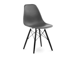 Distinct Classic Mid-Century Design Dining Office Dark Grey Chair with choice of braced Wooden Legs-Distinct Designs (London) Ltd