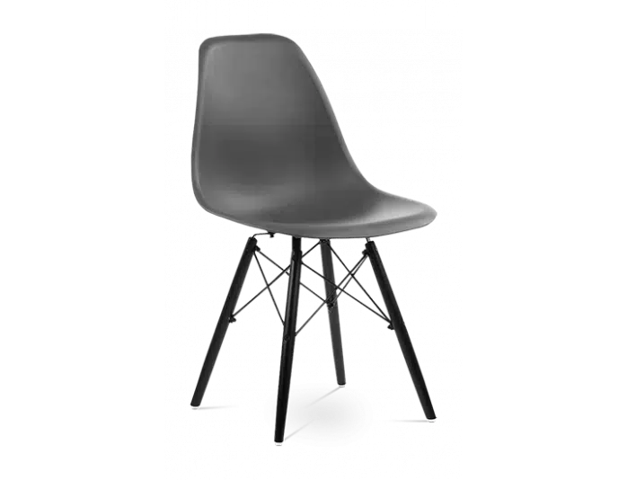 SALE Distinct Classic Mid-Century Design Dining Office Dark Grey Chair with braced Wooden Legs-Distinct Designs (London) Ltd