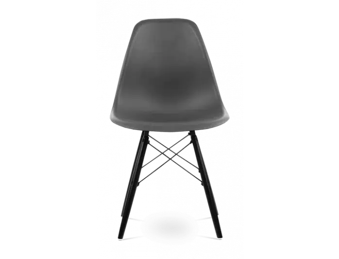SALE Distinct Classic Mid-Century Design Dining Office Dark Grey Chair with braced Wooden Legs-Black Wood-Distinct Designs (London) Ltd