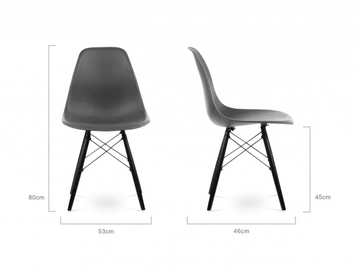 SALE Distinct Classic Mid-Century Design Dining Office Dark Grey Chair with braced Wooden Legs-Distinct Designs (London) Ltd