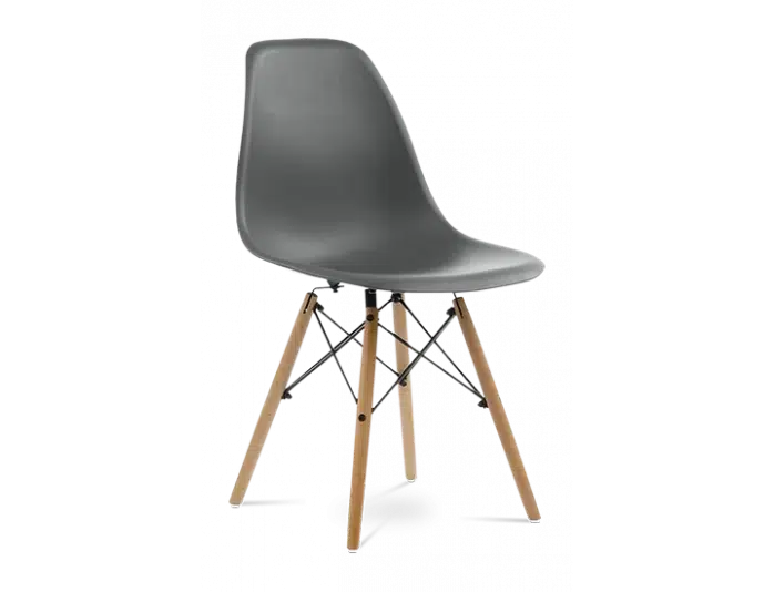 SALE Distinct Classic Mid-Century Design Dining Office Dark Grey Chair with braced Wooden Legs-Distinct Designs (London) Ltd