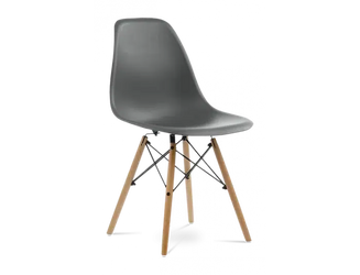 SALE Distinct Classic Mid-Century Design Dining Office Dark Grey Chair with braced Wooden Legs-Distinct Designs (London) Ltd