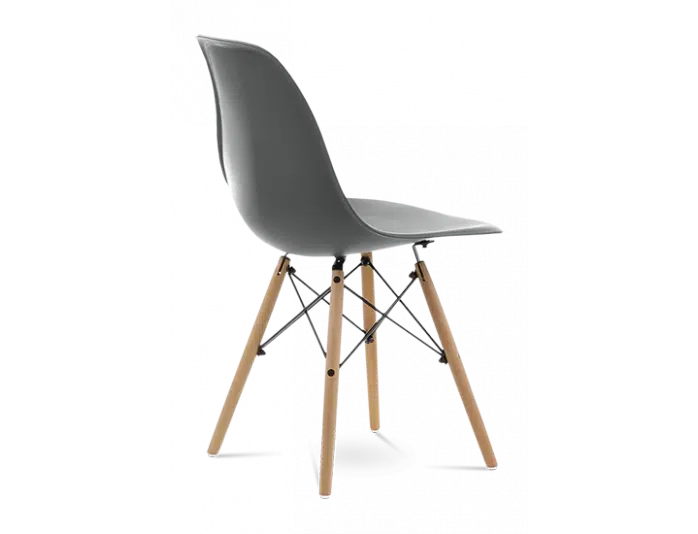 Distinct Classic Mid-Century Design Dining Office Dark Grey Chair with choice of braced Wooden Legs-Distinct Designs (London) Ltd