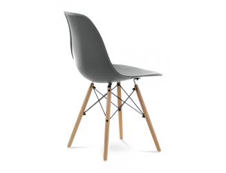 Distinct Classic Mid-Century Design Dining Office Dark Grey Chair with choice of braced Wooden Legs-Distinct Designs (London) Ltd