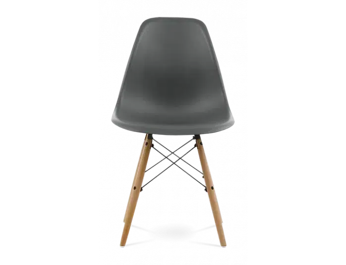 SALE Distinct Classic Mid-Century Design Dining Office Dark Grey Chair with braced Wooden Legs-Natural Beach-Distinct Designs (London) Ltd
