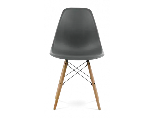 SALE Distinct Classic Mid-Century Design Dining Office Dark Grey Chair with braced Wooden Legs-Natural Beach-Distinct Designs (London) Ltd