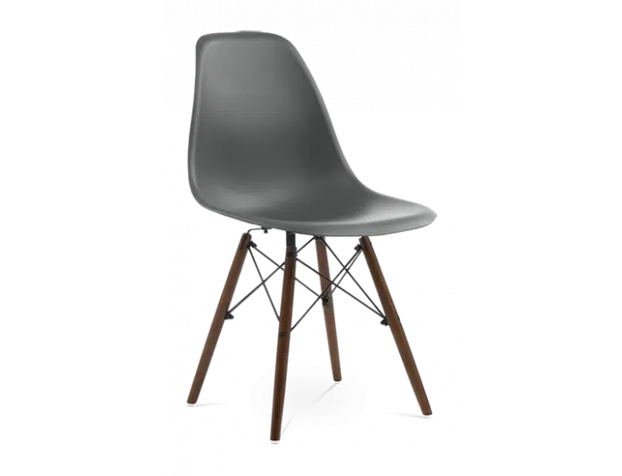 Distinct Classic Mid-Century Design Dining Office Dark Grey Chair with choice of braced Wooden Legs-Distinct Designs (London) Ltd