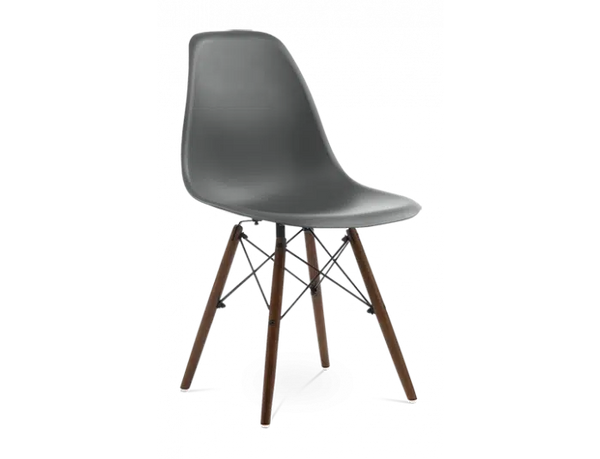 Distinct Classic Mid-Century Design Dining Office Dark Grey Chair with choice of braced Wooden Legs-Distinct Designs (London) Ltd