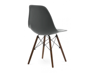 Distinct Classic Mid-Century Design Dining Office Dark Grey Chair with choice of braced Wooden Legs-Distinct Designs (London) Ltd