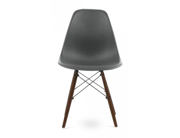 SALE Distinct Classic Mid-Century Design Dining Office Dark Grey Chair with braced Wooden Legs-Walnut-Distinct Designs (London) Ltd