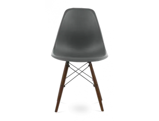 SALE Distinct Classic Mid-Century Design Dining Office Dark Grey Chair with braced Wooden Legs-Walnut-Distinct Designs (London) Ltd