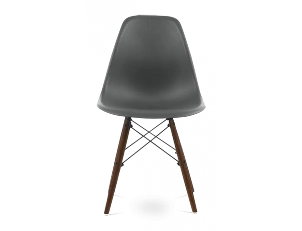 Distinct Classic Mid-Century Design Dining Office Dark Grey Chair with choice of braced Wooden Legs-Walnut-Distinct Designs (London) Ltd