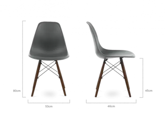 SALE Distinct Classic Mid-Century Design Dining Office Dark Grey Chair with braced Wooden Legs-Distinct Designs (London) Ltd