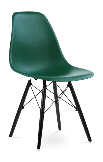 Distinct Classic Mid-Century Dining Office Emerald Green Chair with choice of braced Wooden Legs-Distinct Designs (London) Ltd
