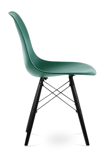 Distinct Classic Mid-Century Dining Office Emerald Green Chair with choice of braced Wooden Legs-Distinct Designs (London) Ltd
