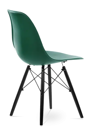 Distinct Classic Mid-Century Dining Office Emerald Green Chair with choice of braced Wooden Legs-Distinct Designs (London) Ltd