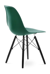 Distinct Classic Mid-Century Dining Office Emerald Green Chair with choice of braced Wooden Legs-Distinct Designs (London) Ltd